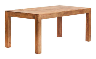 Hommoo Light Mango Wood 6 Ft Or 180 Cm Large Dining Table In Matt Finish