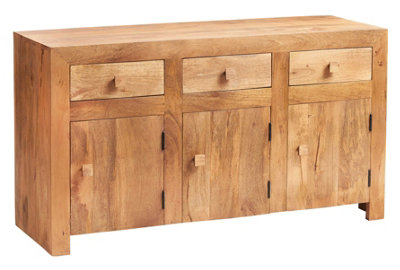 Hommoo Light Mango Wooden Large Sideboard