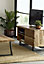 Hommoo Solid Acacia Wood 2 Drawers And 2 Shelves Small Tv Media Unit