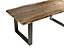 Hommoo Solid Wooden & Metal Large Dining Table