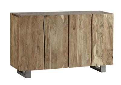 Hommoo Wooden Live Edge Four Door Large Sideboard