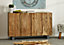 Hommoo Wooden Live Edge Four Door Large Sideboard