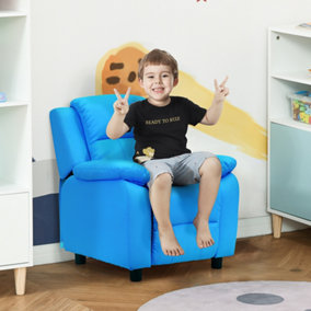 HOMOM Kids Recliner Armchair PU Leather Game Chair Children Sofa Seat Blue