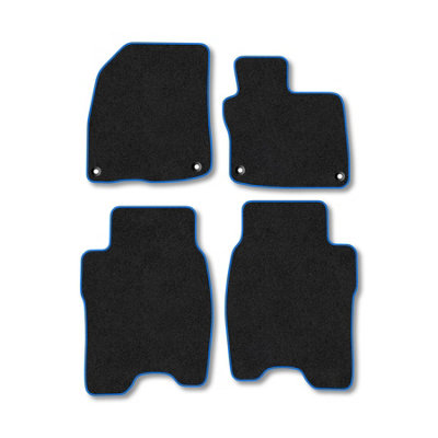 Custom-Fit Car Floor Mats For Honda Civic (2006-2008) – Blue Trim Edge + Retention Clips 3 thumbnail image