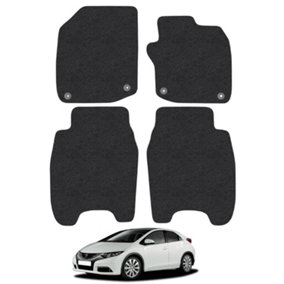 Honda Civic 2012-2017 Car Floor Mats Carpet Tailored Fit 4pc Set Anti-Slip Black