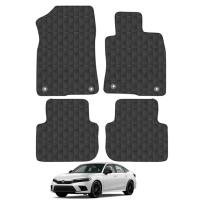 Honda Civic 2022-Onwards Car Floor Mats Rubber Tailored Fit Set Heavy-Duty 4pcs