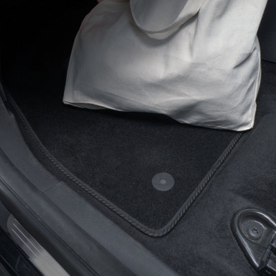 ATWL Black Carpet Floor Mats For Honda Jazz 2011-2015 – 3-Piece Set With Clips