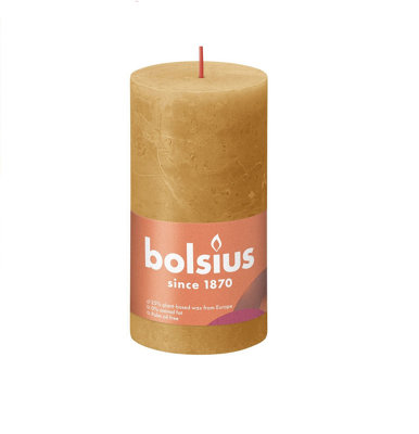 Honeycomb Bolsius Rustic Shine Pillar Candle. Unscented. H13 cm