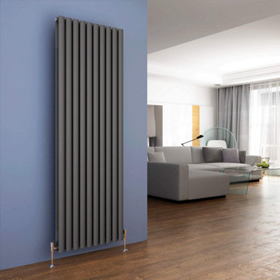 Honeywell 1800 X 600 mm Vertical Double Oval Tube Anthracite Designer ...