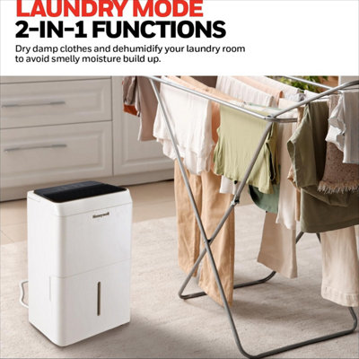 Honeywell 30L Dehumidifier Laundry Drying Mode 24Hr Timer Washable Dust Filter 3.4L Tank - 4