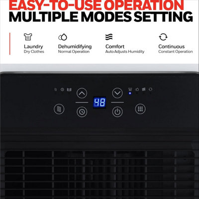 Honeywell 30L Dehumidifier Laundry Drying Mode 24Hr Timer Washable Dust Filter 3.4L Tank - 5