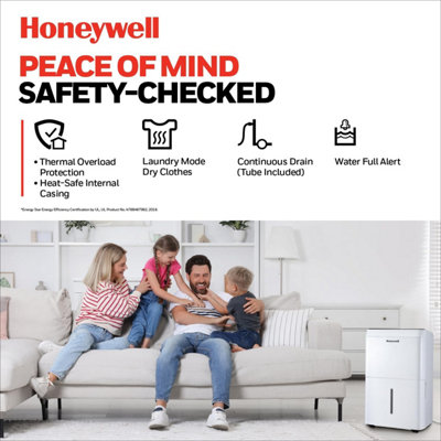Honeywell 30L Dehumidifier Laundry Drying Mode 24Hr Timer Washable Dust Filter 3.4L Tank - 9