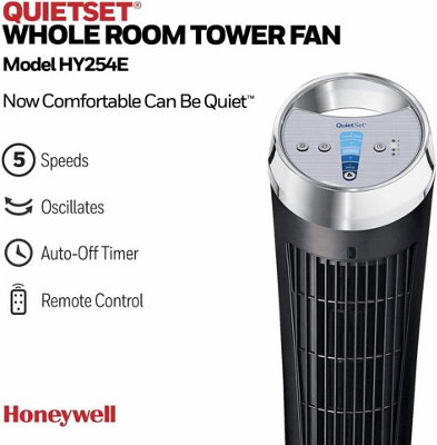 Honeywell QuietSet Tower Fan with Remote Control, HY254