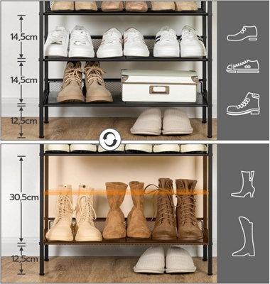 HOOBRO Shoe Rack 5 Tier Shoe Organizer Shoe Storage Rack for 16 20 Pairs Adjustable Mesh