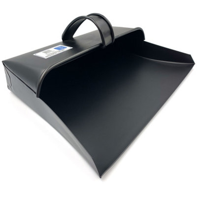 Hooded Large Traditional Metal Dustpan Enclosed design  with Handle - For Home Office Garage Garden - 12 Inch / 310mm Wide Opening