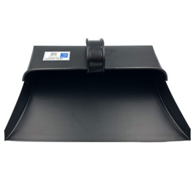 Hooded Large Traditional Metal Dustpan Enclosed design  with Handle - For Home Office Garage Garden - 12 Inch / 310mm Wide Opening