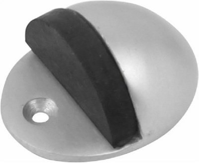 Hooded Oval Door Stop 42mm (1. 5/8 Inch) Satin Anodised Aluminium