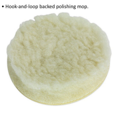 Hook and Loop Backed Polishing Mop - 75mm Diameter - Polishing & Buffing