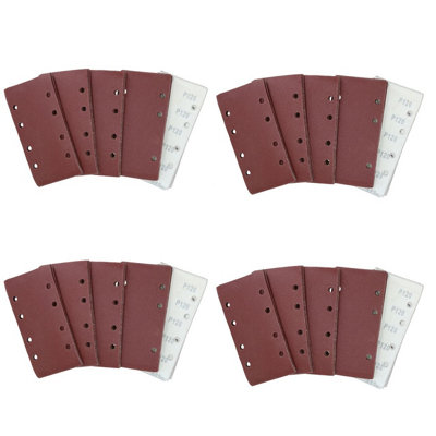 Hook + Loop 1/3 Sheet Sanding Sander Sandpaper Pads 120 Grit 200 Pack