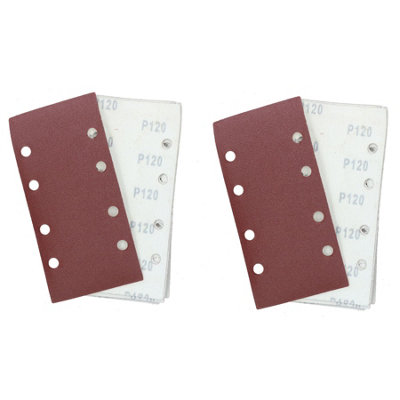 Hook/Loop 1/3 Sheet Sanding Sander Sandpaper Pads 20 Pack 120 Grit ...