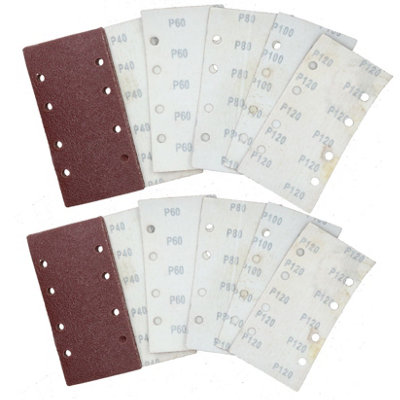 Hook/Loop 1/3 Sheet Sanding Sander Sandpaper Pads 20 Pack Mixed Grit 40