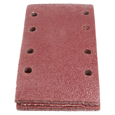 thumbnail image 2 of AB Tools 93x190mm Hook & Loop 1/3 Sanding Sheets – Mixed Grit (40/60/80/100/120), 8 Dust Holes 2 of 5