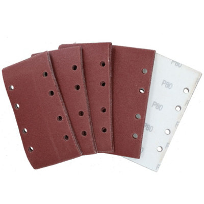 Hook/Loop 1/3 Sheet Sanding Sander Sandpaper Pads 50 Pack 80 Grit DIY