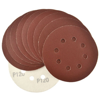 Hook/Loop Sanding Abrasive Discs Orbital DA Palm Sander 125mm 120 Grit 10 Pk