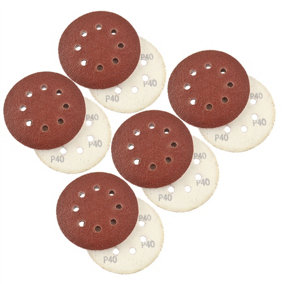 Hook/Loop Sanding Abrasive Discs Orbital DA Palm Sander 125mm 40 Grit 50 Pk