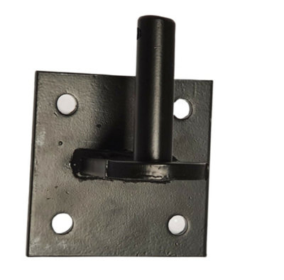 HOOK ON 4"x4" PLATE BLACK Extended Shoulder Gates/Fences