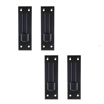 Hook on Plate Black 12mm Pin Bracket Hinge 2 x Pair