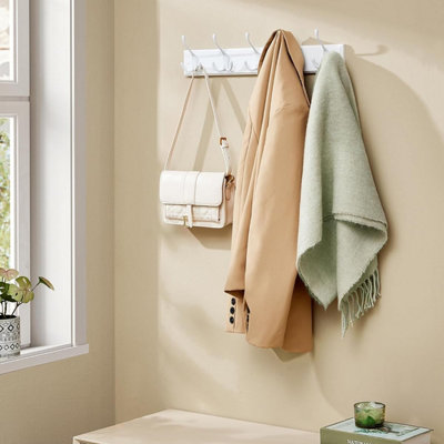 Hook Rack in Cloud White, 5 Tri-Metal Hooks for Coats, Bags, and Keys ...