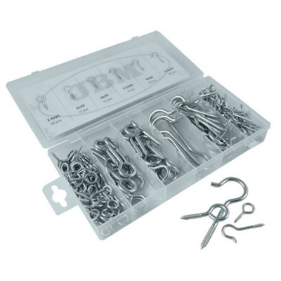 Hook Screw Eye Bolt Set 150pc Hanging Assortment Fasteners Heavy Duty