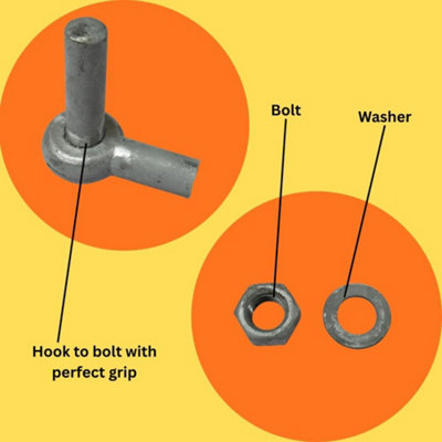 Hook To Bolt With Welded Washer Plate 16 Inch For Field Gate Hanging ...