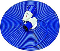 Hook Up Cable 2.5mm Blue Electric Lead - Caravan Camping 16A Mains Extension 230V