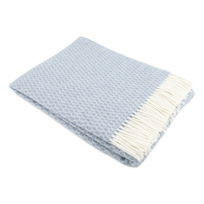 Hoop Pattern Blue Wool Blanket