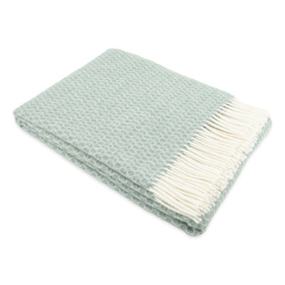 Hoop Pattern Green Wool Blanket