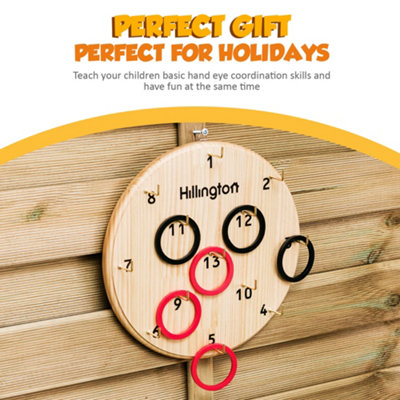 Hoopla Ring Toss Game - Outdoor Wooden Quoits Garden Game for Kids and Teenagers