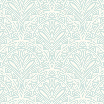 Hoopla Walls Blue Deco Fan Smooth Matt Wallpaper