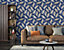 Hoopla Walls Blue Feathers Smooth Matt Wallpaper