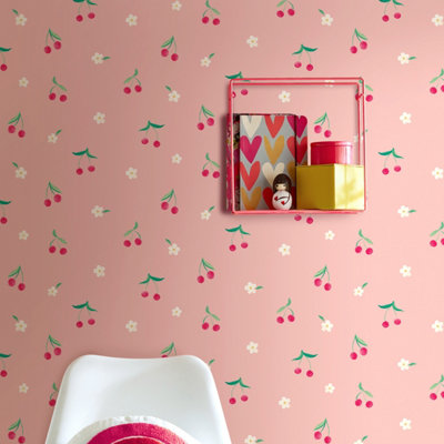 Hoopla Walls Cheery Cherries Watermelon 10m Wallpaper
