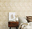 Hoopla Walls Chrysanthemum  Flax Smooth Matt Wallpaper