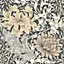 Hoopla Walls Chrysanthemum  Graphite Mix Smooth Matt Wallpaper