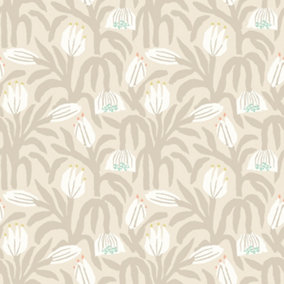 Hoopla Walls Chunky Flower Hazelwood Smooth Matt Wallpaper