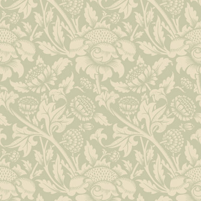 Hoopla Walls Damask Trail Bamboo Wallpaper