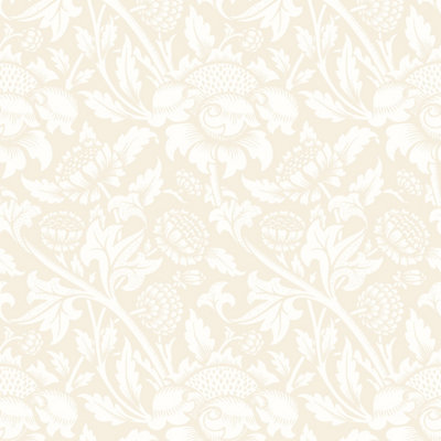 Hoopla Walls Damask Trail Linen Wallpaper