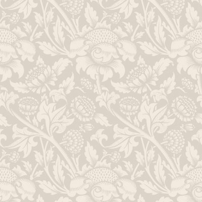 Hoopla Walls Damask Trail Stone Wallpaper