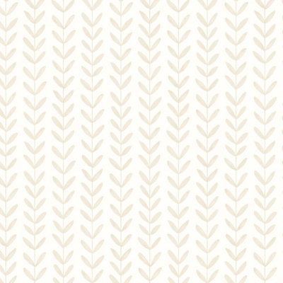 Hoopla Walls Ditsy Leaf Stripe Linen Wallpaper