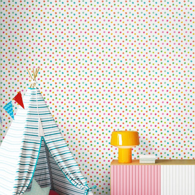 Hoopla Walls Dotty Juicy Fruit 10m Wallpaper