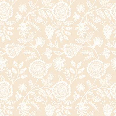 Hoopla Walls Evelyn Trail - Putty 10m Wallpaper